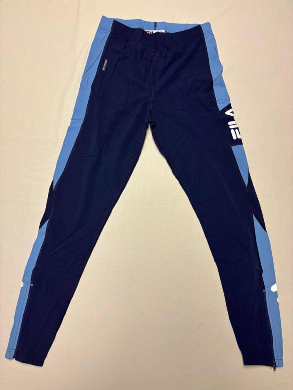 Fila Blue Running Tights with Navy Logo